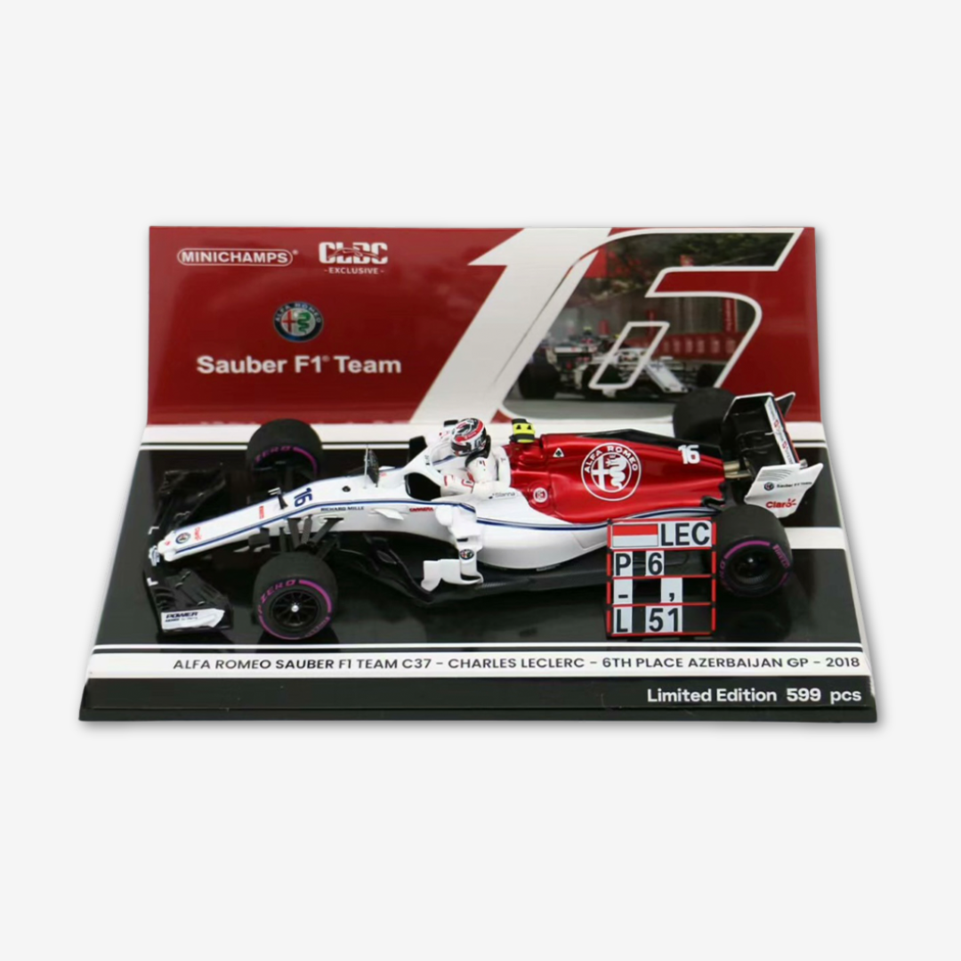 Charles Leclerc C37 Azerbaijan GP 6th 2018 1st F1 Point Sauber F1 Team –  Minichamps 1:43 Model Car