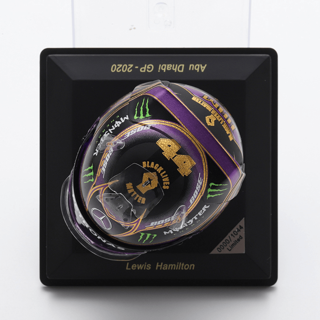 Lewis Hamilton - Mercedes AMG F1 Abu Dhabi 2020 Helmet Special Edition 7x World Champion - 1/5 Proportion Spark Mini Helmet