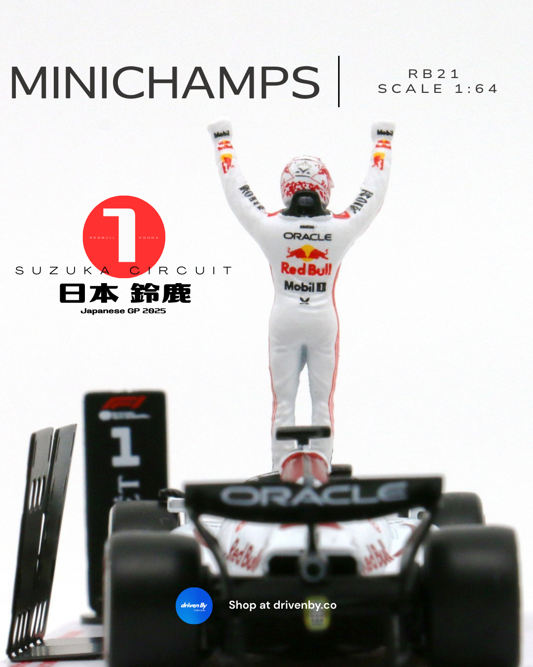 Max Verstappen Red Bull RB21 Japan GP 2025 Winner Special Livery Special Edition- 1:64 Minichamps Model Car