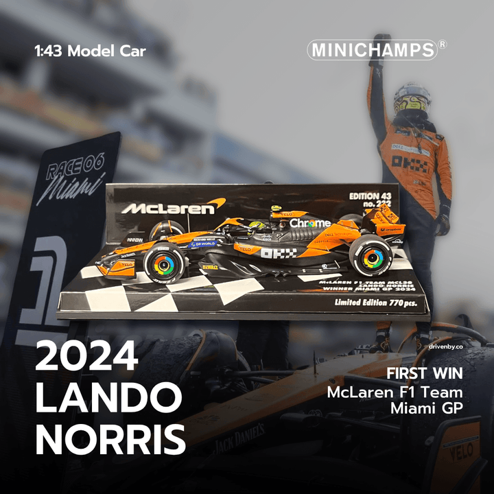 Lando Norris First Win McLaren MCL38 - Miami GP 2024 1:43 Model Car - Minichamps