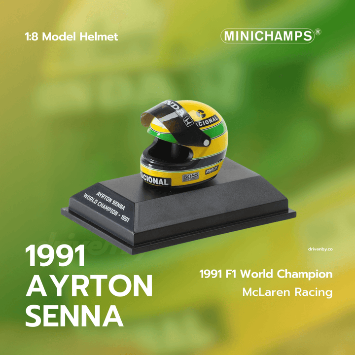 Ayrton Senna F1 World Champion 1991 Model Helmet - Minichamps 1:8 Model Helmet