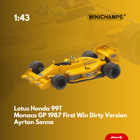 Lotus Honda 99T Ayrton Senna First Win in Monaco GP 1987 - Dirty Version - 1/43 Minichamps Model Car