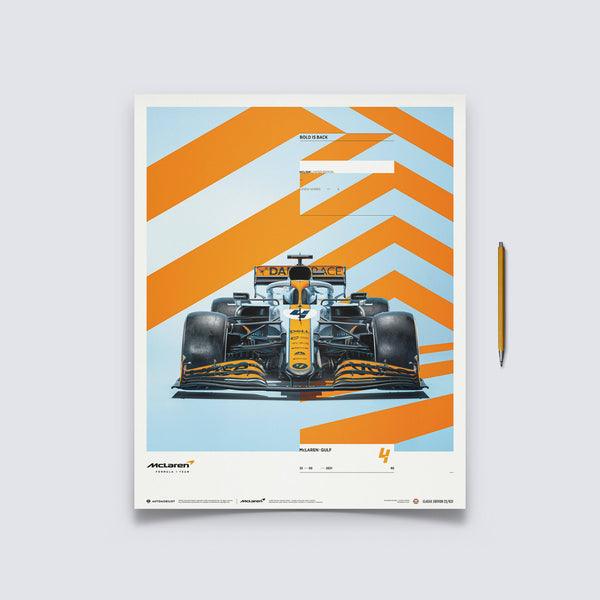 MCLAREN X GULF - LANDO NORRIS - 2021 Automobilist Poster