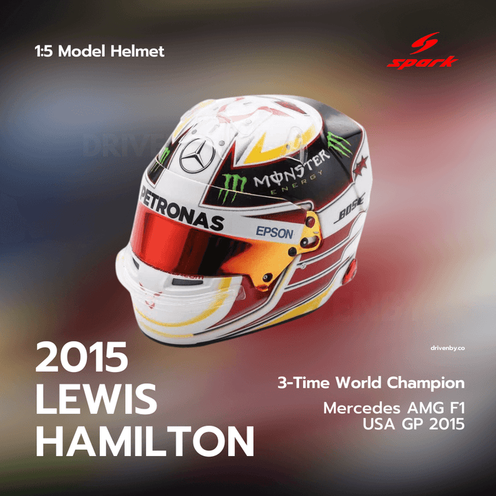 Lewis Hamilton - Mercedes AMG F1 US GP 2015 3x World Champion - 1/5 Proportion Spark Mini Helmet