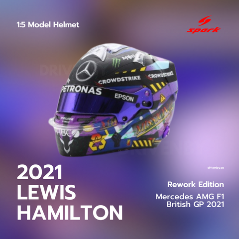 Lewis Hamilton - Mercedes AMG F1 British GP 2021 Helmet Rework Edition- 1/5 Proportion Spark Mini Helmet