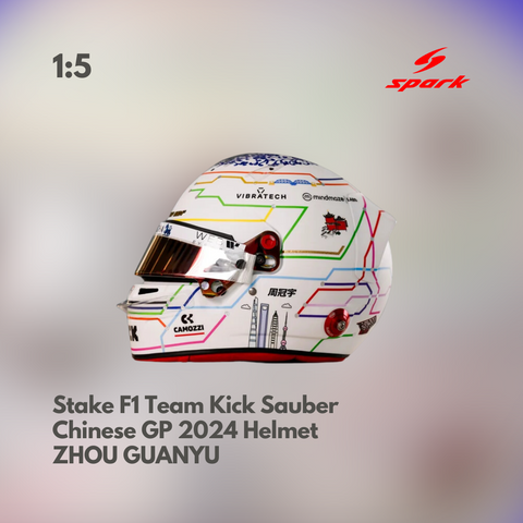 Zhou GuanYu - Kick Sauber F1 Chinese GP 2024 Helmet - 1/5 Proportion Mini Helmet