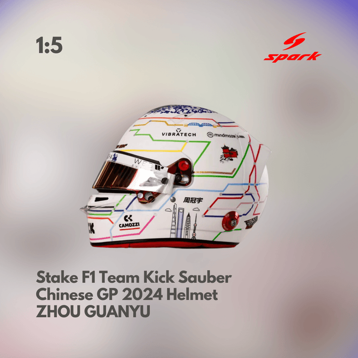 Zhou GuanYu - Kick Sauber F1 Chinese GP 2024 Helmet - 1/5 Proportion Mini Helmet