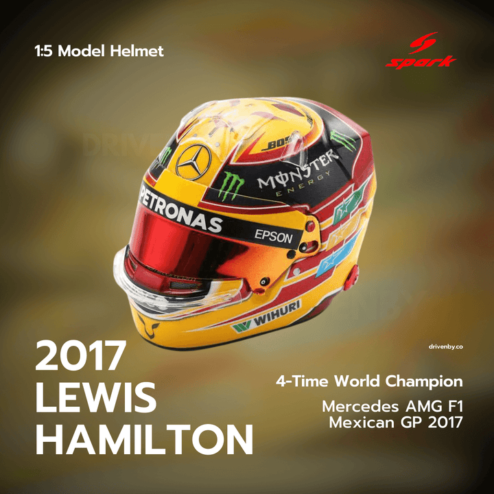 Lewis Hamilton - Mercedes AMG F1 Mexican GP 2017 4x World Champion  - 1/5 Proportion Spark Mini Helmet