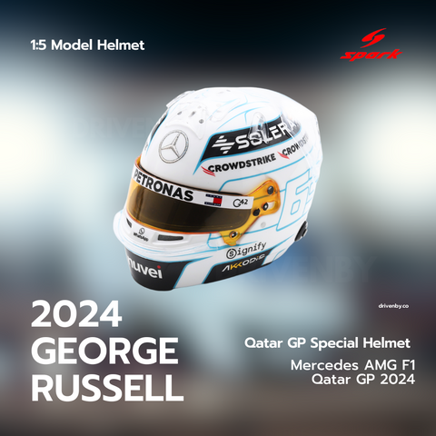 George Russell - Mercedes AMG F1 Qatar GP 2024 Special Helmet - 1/5 Proportion Mini Helmet