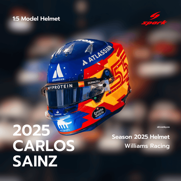 Carlos Sainz - Williams Racing Season 2025 Helmet - Spark 1:5 Helmet