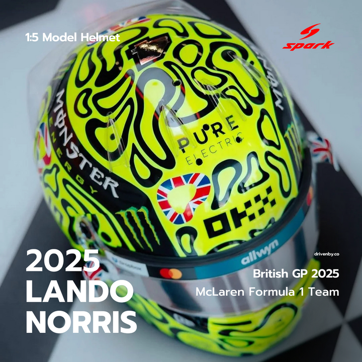 Lando Norris Helmet  British GP 2025  Winner - McLaren F1 Team - Spark 1:5 Helmet