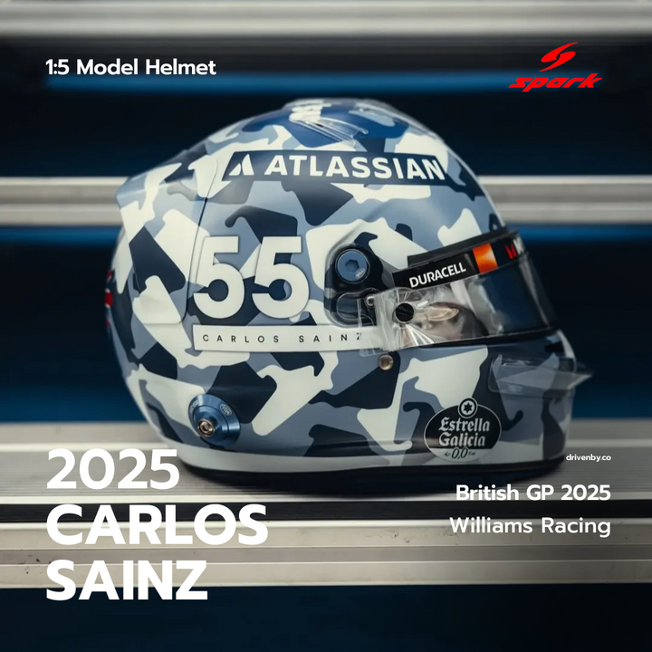 Carlos Sainz Jr. British GP 2025 - Williams Racing - Spark 1:5 Helmet