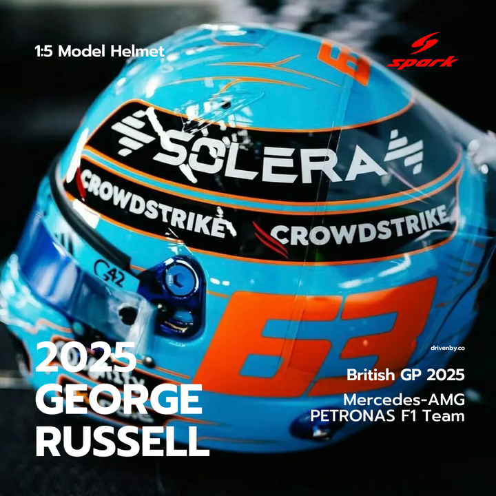 George Russell British GP 2025 - Mercedes-AMG PETRONAS F1 Team - Spark 1:5 Helmet