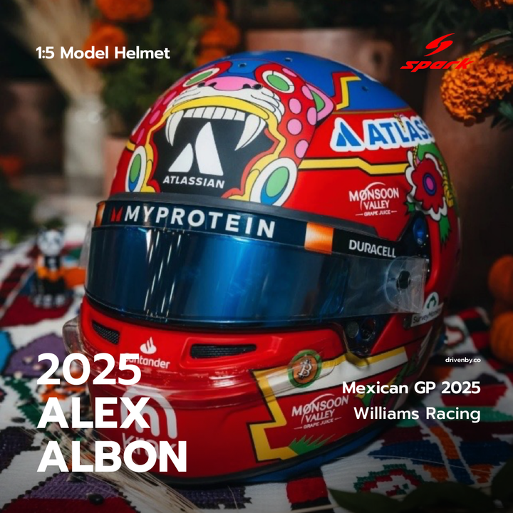 Alex Albon Helmet Mexican GP 2025 Williams Racing - Spark 1:5 Helmet