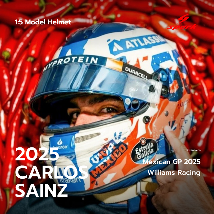 Carlos Sainz Helmet Mexican GP 2025 Williams Racing - Spark 1:5 Helmet