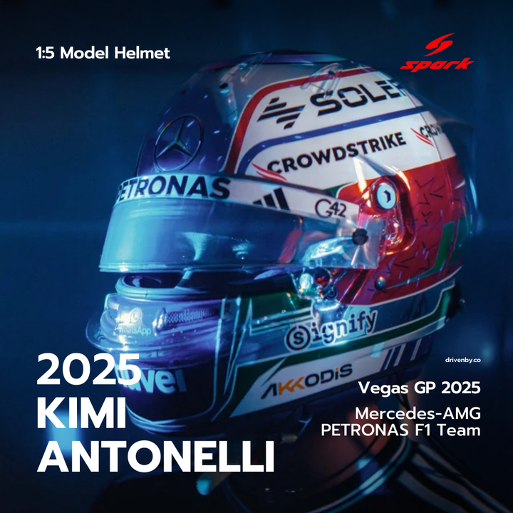 Kimi Antonelli Helmet Las Vegas 2025 Mercedes-AMG PETRONAS F1 Team - Spark 1:5 Helmet