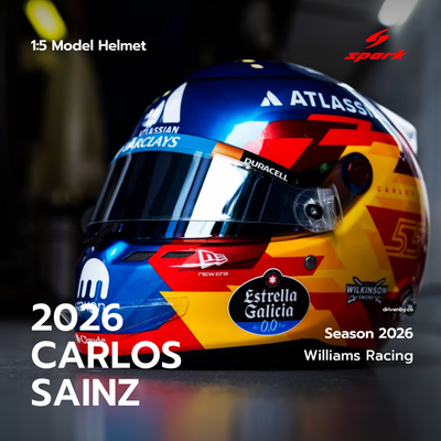 Carlos Sainz Helmet Season 2026 Atlassian Williams F1 Team - Spark 1:5 Helmet