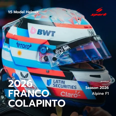 Franco Colapinto Helmet Season 2026 BWT Alpine Formula One Team - Spark 1:5 Helmet