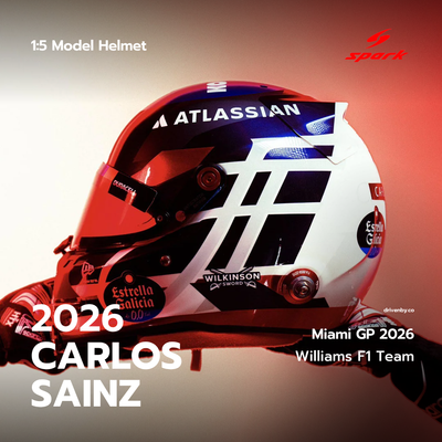 Carlos Sainz Helmet Miami GP 2026 Atlassian Williams F1 Team - Spark 1:5 Helmet