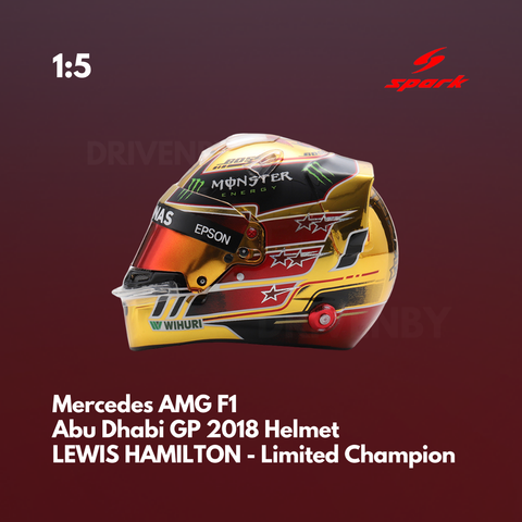 Lewis Hamilton - Mercedes AMG F1 Abu Dhabi 2018 Helmet Special Edition - 1/5 Proportion Spark Mini Helmet