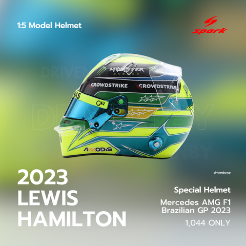 Lewis Hamilton - Brazilian GP 2023 Helmet Special Edition - 1/5 Proportion Spark Mini Helmet