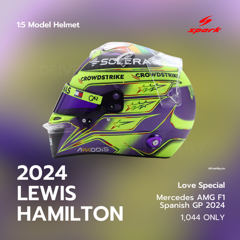 Lewis Hamilton - Mercedes AMG F1 Spanish GP 2024 LOVE Helmet Special Edition - 1/5 Proportion Spark Mini Helmet