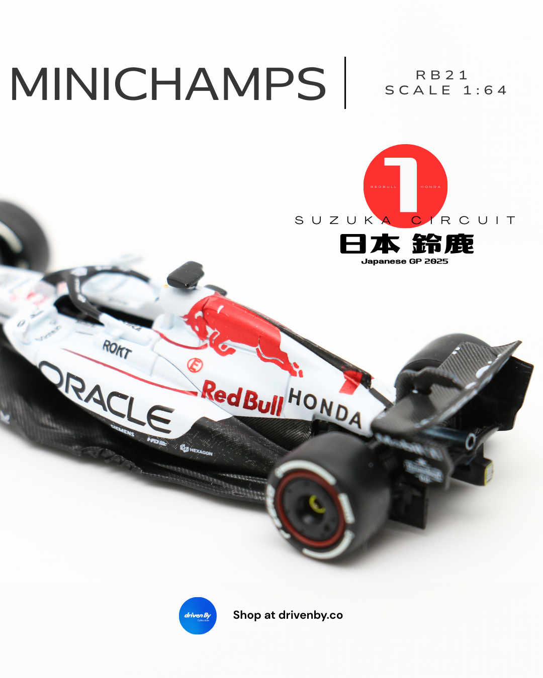 Max Verstappen Red Bull RB21 Japan GP 2025 Winner Special Livery Special Edition- 1:64 Minichamps Model Car