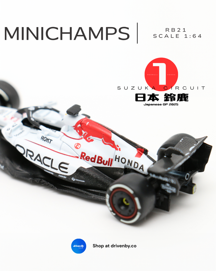 Max Verstappen Red Bull RB21 Japan GP 2025 Winner Special Livery Special Edition- 1:64 Minichamps Model Car