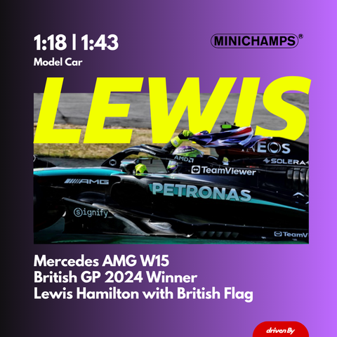 Lewis Hamilton British GP Winner 2024 Mercedes F1 W15 Model Car - Minichamps