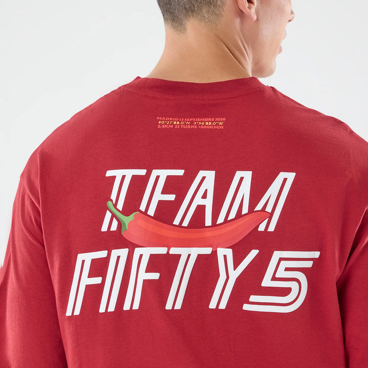 Carlos Sainz Team Fifty5 Madrid Oversized Tee Adults - Red