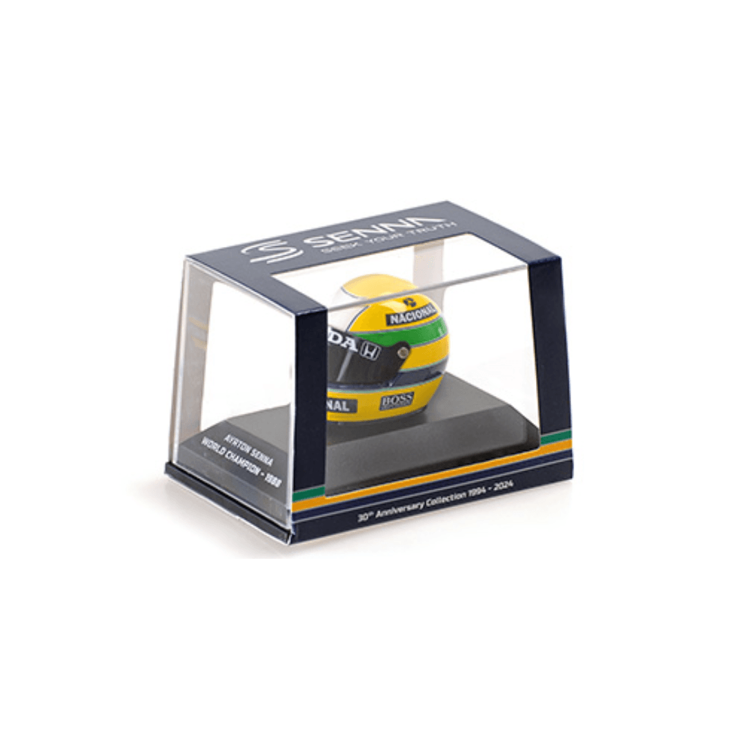 Ayrton Senna F1 World Champion 1988 Model Helmet - Minichamps 1:8 Model Helmet