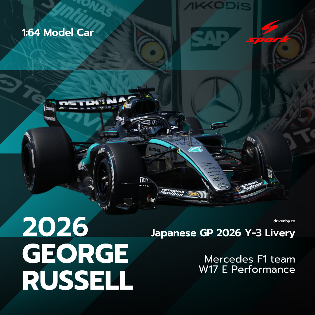 Scale 1:64 George Russell Japanese GP (Y-3 Livery) Mercedes-AMG F1 Team W17 - Spark 1:64 Model Car