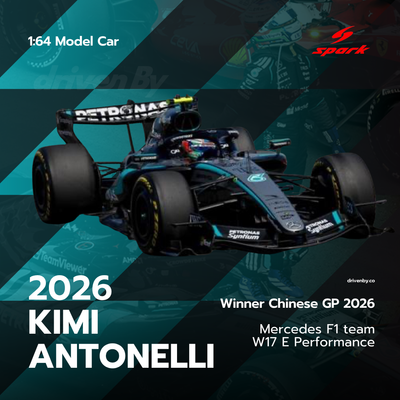 Scale 1:64 Kimi Antonelli Mercedes-AMG PETRONAS Formula One Team W17 No.12 Winner Chinese GP 2026 - Spark 1:64 Model Car