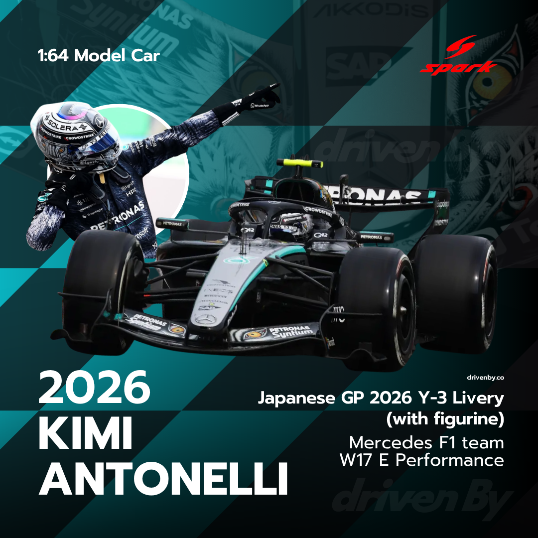 Scale 1:64 Kimi Antonelli Japanese GP 2026 Winner (Y-3 Livery With Figurine) Mercedes-AMG F1 Team W17 - Spark 1:64 Model Car