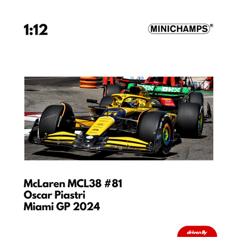 McLaren MCL38 #81 Oscar Piastri Miami GP 2024 - Minichamps 1:12 Model Car