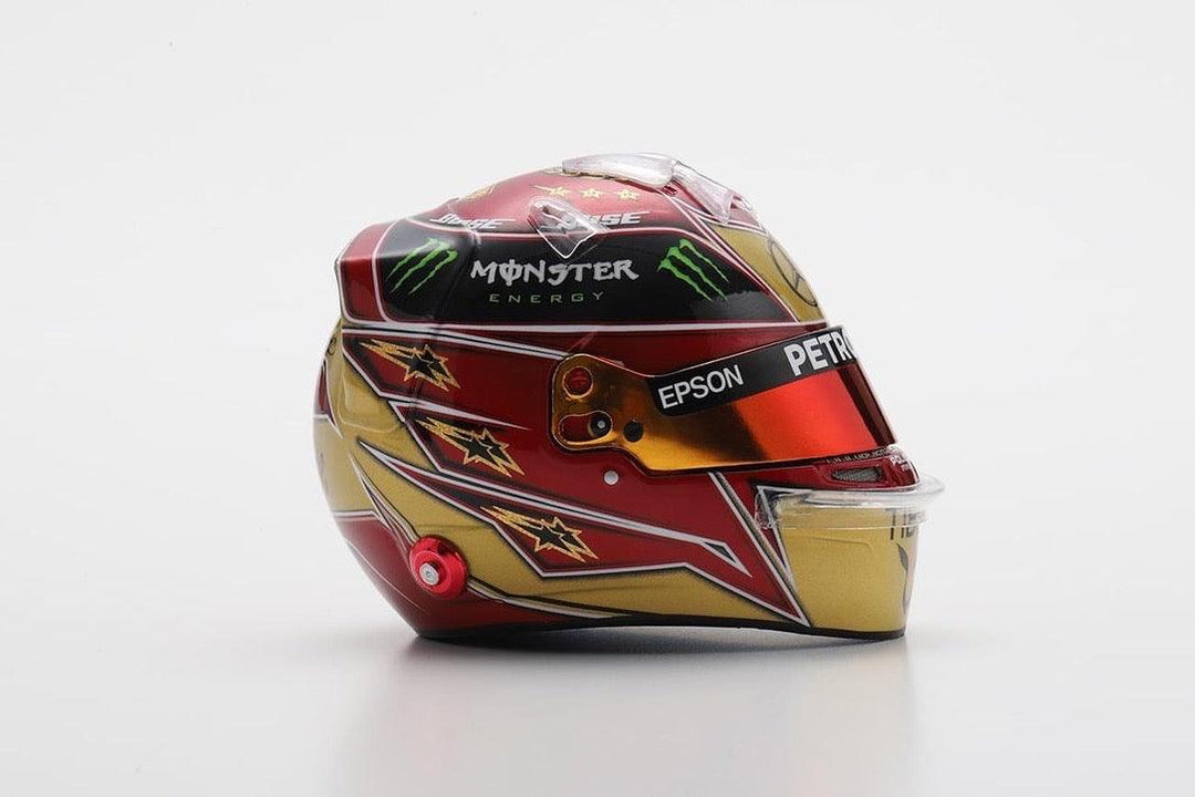 Lewis Hamilton - Mercedes AMG F1 Abu Dhabi 2019 Helmet Special Edition 6x World Champion - 1/5 Proportion Spark Mini Helmet