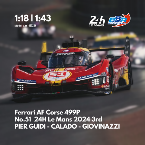 Ferrari AF Corse 499P No.51 24H Le Mans 2024 3rd - BBR Model Car