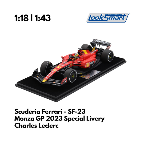 Scuderia Ferrari SF-23 Monza Italian GP 2023 Special Livery Looksmart F1 Model Car