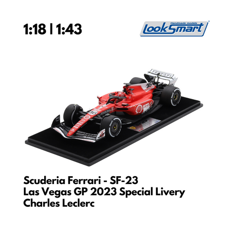 Scuderia Ferrari - SF-23 Las Vegas GP 2023 Special Livery - Charles Leclerc & Carlos Sainz - Looksmart F1 Model Car