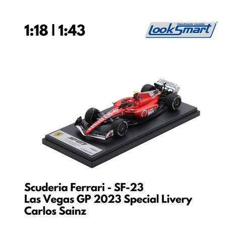 Scuderia Ferrari - SF-23 Las Vegas GP 2023 Special Livery - Charles Leclerc & Carlos Sainz - Looksmart F1 Model Car