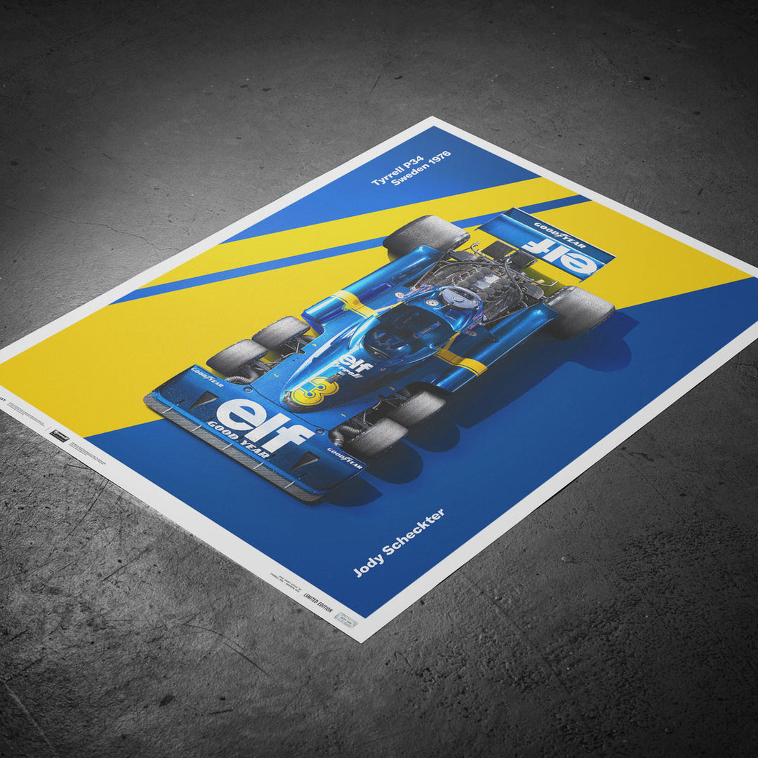 Tyrrell P34 1976 Jody Scheckter Swedish Grand Prix Tyrrell Automobilist Poster
