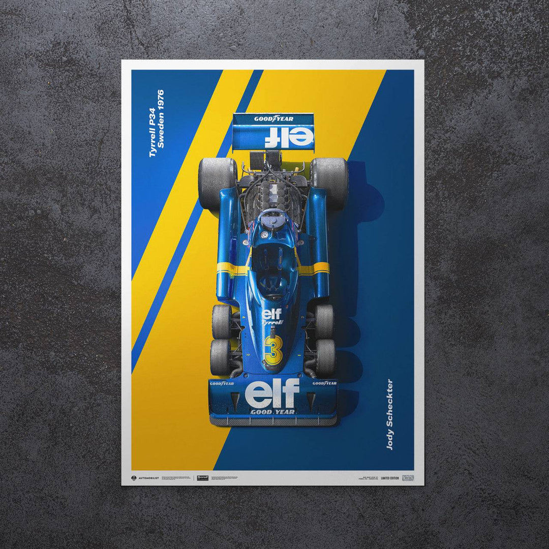 Tyrrell P34 1976 Jody Scheckter Swedish Grand Prix Tyrrell Automobilist Poster