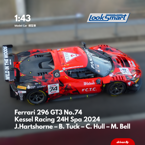 Ferrari 296 GT3 No.74 Kessel Racing 24H Spa 2024 1:43 Looksmart Model Car