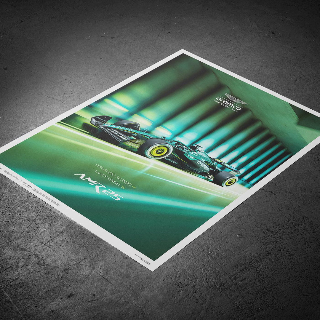 Aston Martin Aramco F1™ Team | AMR25 2025 | Fernando Alonso & Lance Stroll | Automobilist Poster