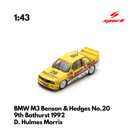 BMW M3 Benson & Hedges No.20 9th Bathurst 1992 - 1:43 Spark Model Car