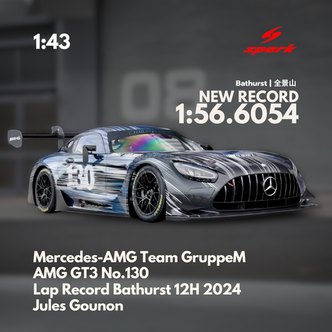 Mercedes-AMG Team GruppeM  AMG GT3 No.130 Lap Record Bathurst 12H 2024  Jules Gounon - Spark Model Car