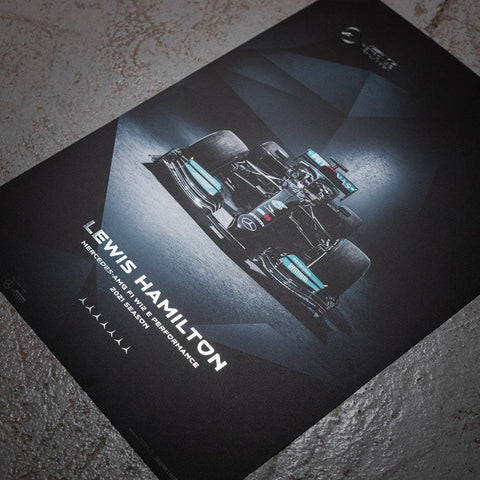 Mercedes-AMG Petronas F1 Team - Lewis Hamilton - Embossed - 2021 Collector’s Edition Automobilist Poster