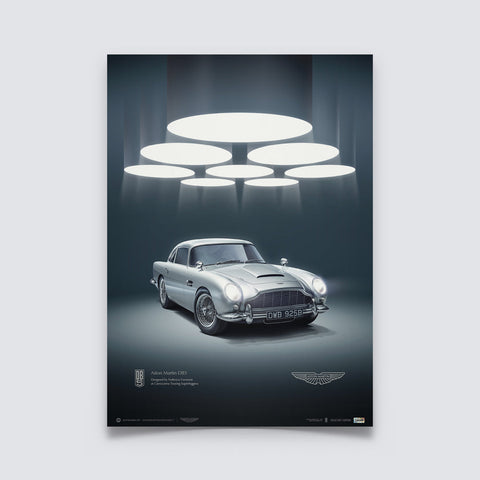 Aston Martin DB5 1964 Silver | Classic Car Series | Aston Martin Poster