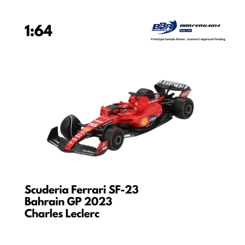 Scale 1:64 - Charles Leclerc 2023 Bahrain GP Ferrari SF23 Model Car - BBR