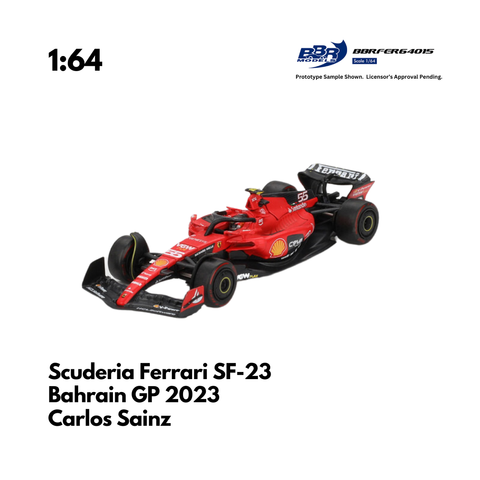 Scale 1:64 - Carlos Sainz 2023 Bahrain GP Ferrari SF23 Model Car - BBR